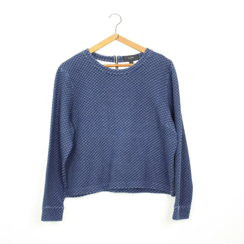 J. Crew Top Women's Size Large Blue Indigo Quill